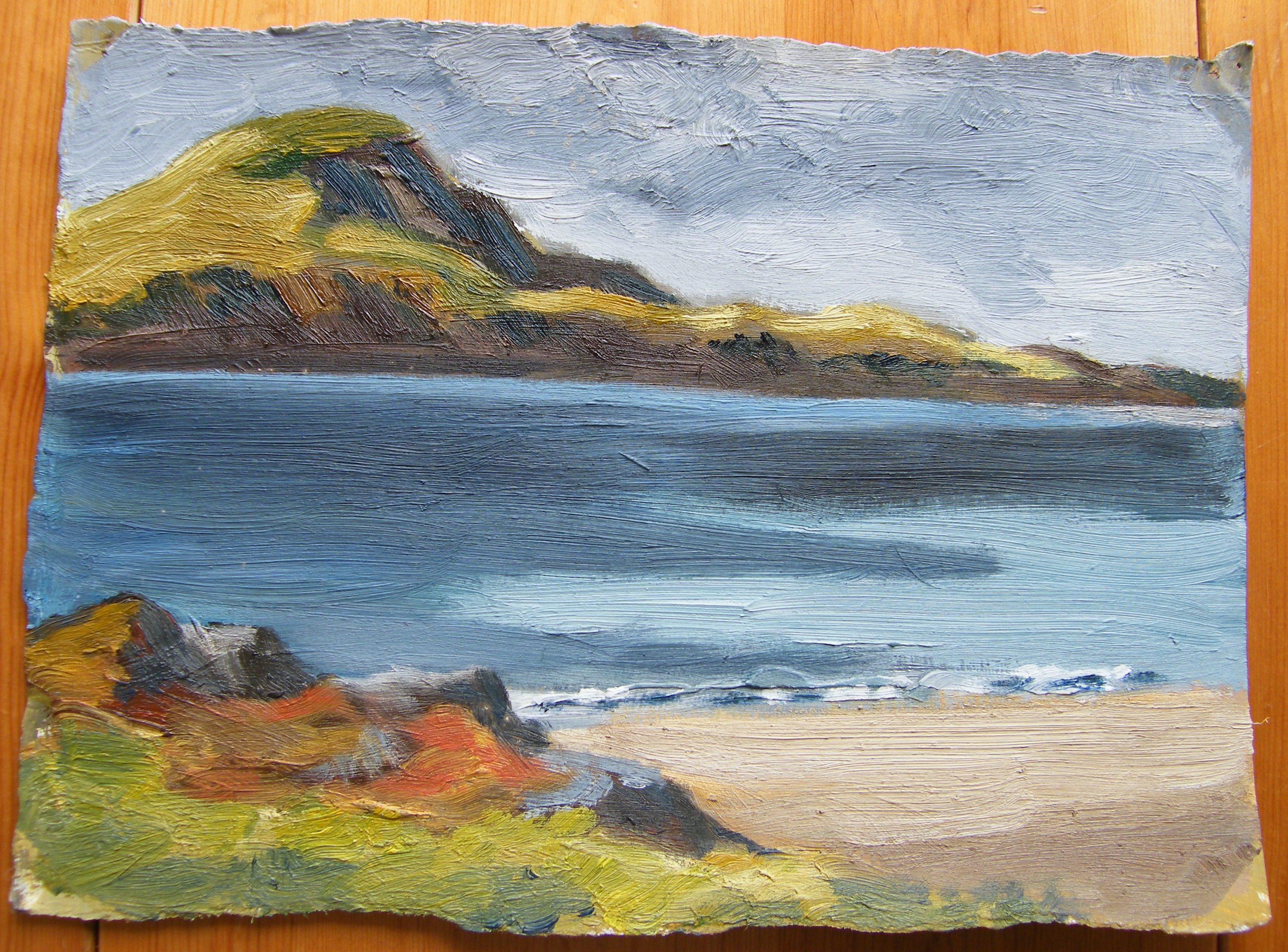 Beach, loch and mountain
